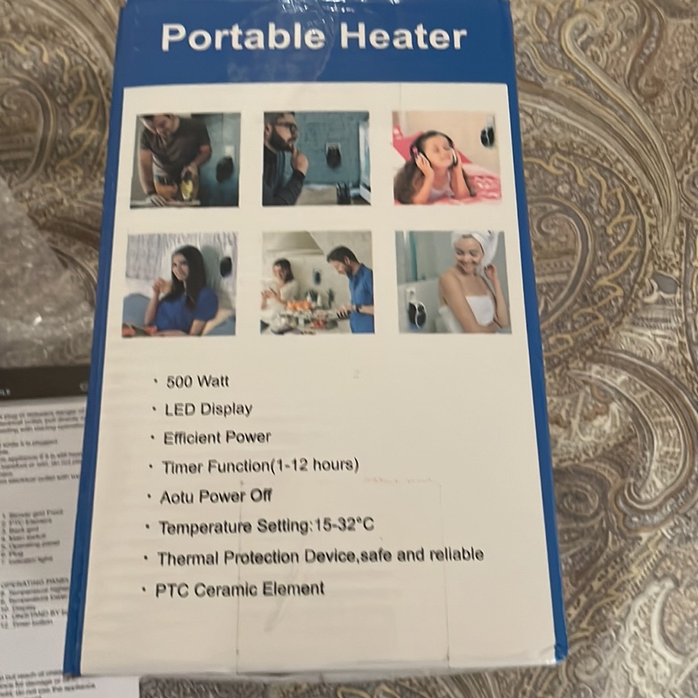 Portable Plug In Space Heater 500 Watt LED Display Timer Function Countertop NEW - Picture 8 of 10